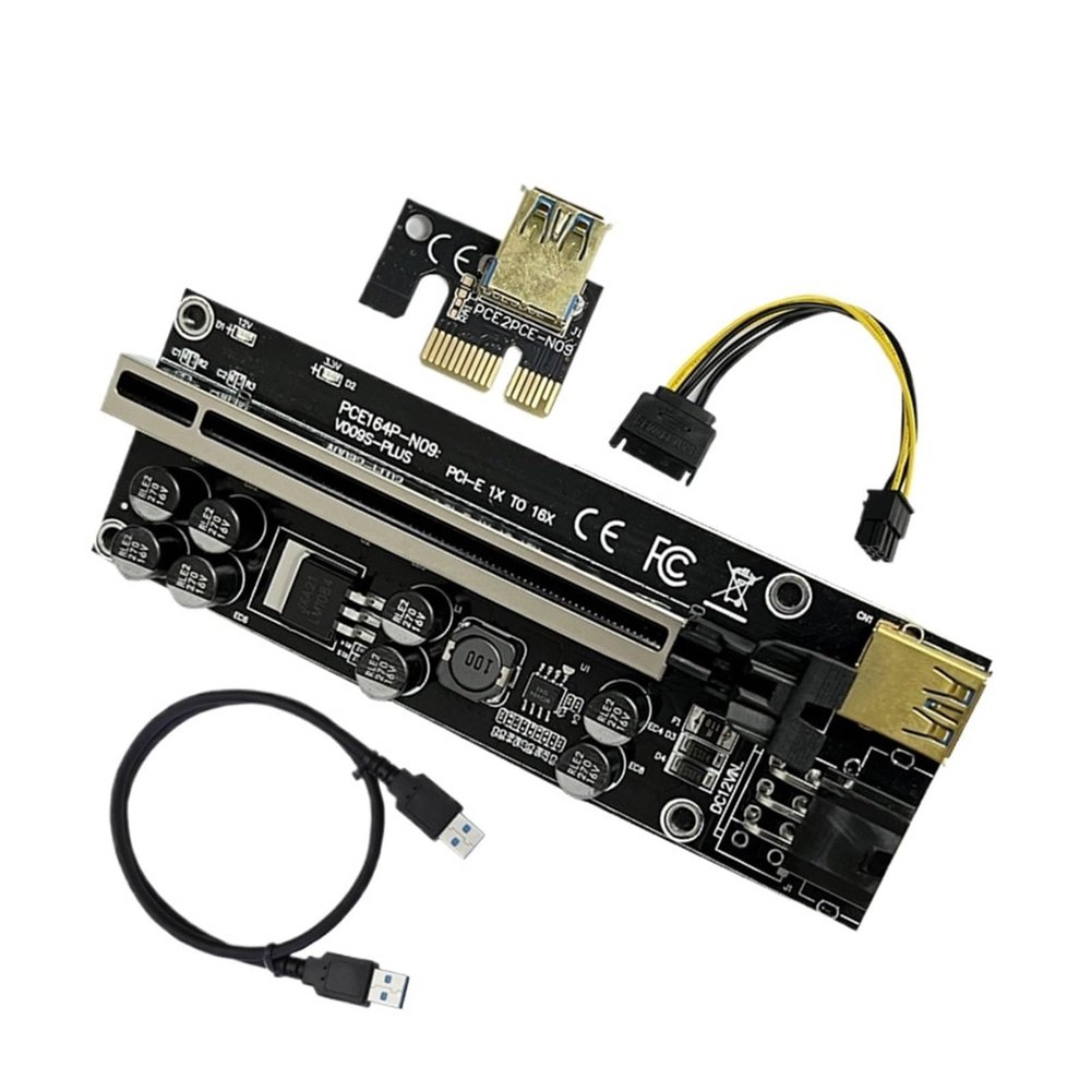 lowmountainswere Riser 009S Plus PCI Express X16 GPU PCI-E 1X to 16X Extender GPU Miner Mining Riser USB 3.0 Cable Video Card