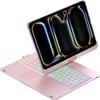 Adwnaeny 360 Rotation Keyboard Case for iPad Pro 11-inch M4 2024(Models: A2836 A2837 A3006),Touchpad Keyboard with 7-Colors Backlit, Rosegold view 1