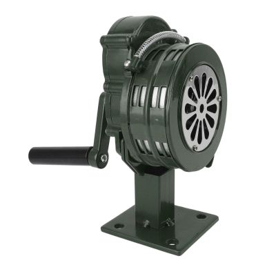 Yinhing Hand Crank Siren Horn, Manual Operated Metal Alarm, Aluminium Alloy 110dB Loud Alarm, Air Tornado Siren Horns, for Emergency (Green)