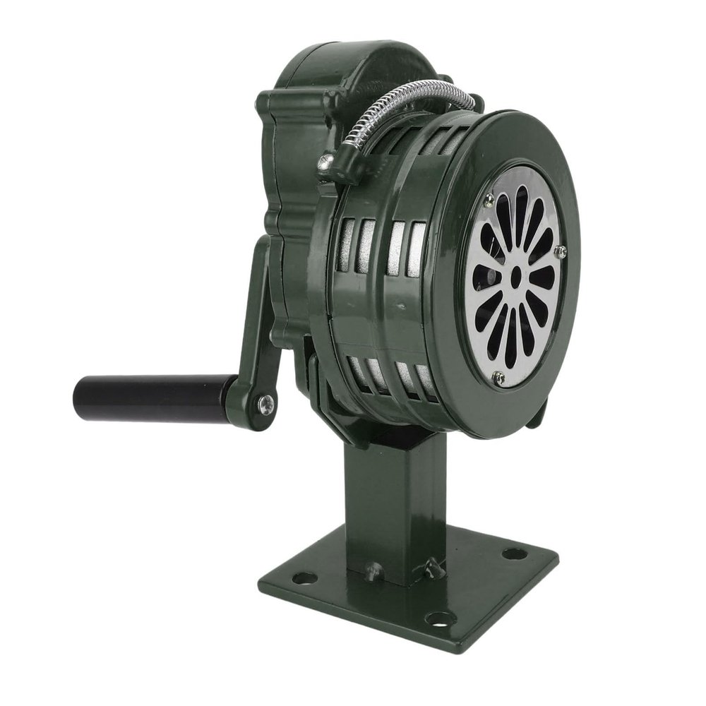 Yinhing Hand Crank Siren Horn, Manual Operated Metal Alarm, Aluminium Alloy 110dB Loud Alarm, Air Tornado Siren Horns, for Emergency (Green)