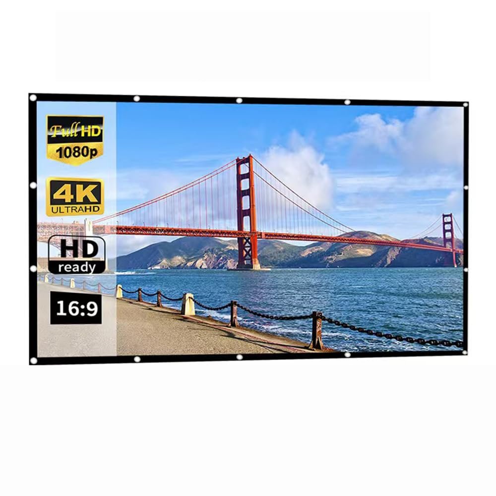 Portable Projector Screen, 16:9 Aspect Ratio, 4K Ultra HD Compatible, 1080p (120 inch 16  9 (105 * 58in))