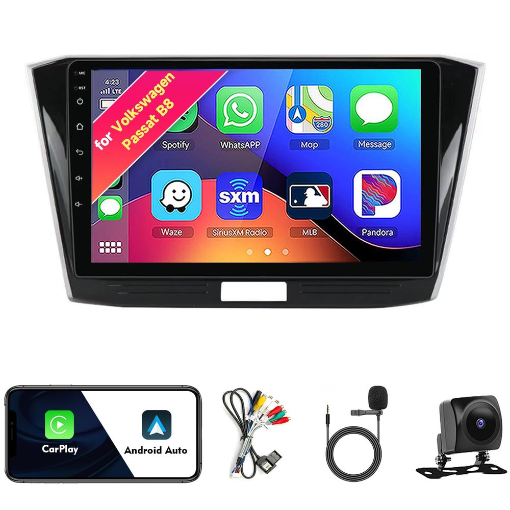 Car Radio Stereo for VW Volkswagen Passat B8 Magotan 2015-2018, Android 13, 9" IPS Touch Screen Upgrade Dash Kit with CarPlay & Android Auto, GPS Navigation DSP SWC 5G WiFi Camera 8CORE 8+256GB