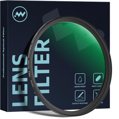 Walking Way 46MM Ultra-Low Reflectivity MCUV Lens Filter, UV Protection Filter 28 Multi-Layer Coating Ultra-Slim HD Waterproof Scratch Oil Resistant Lens UV Filter, HD High Transmittance Optical Glass