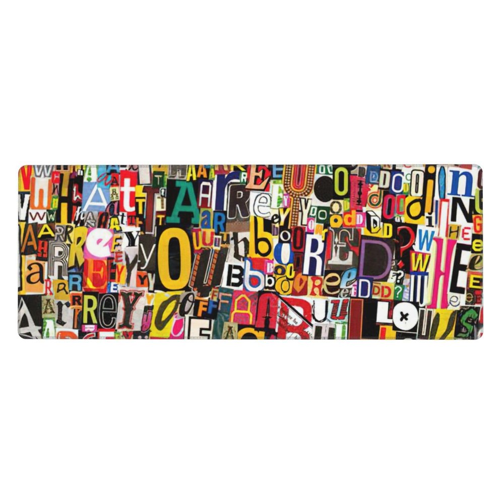 Letter and Number Print Large Keyboard Pad Non-Slip Rubber Keyboard Mat Desk Pad for Work, Game, Office