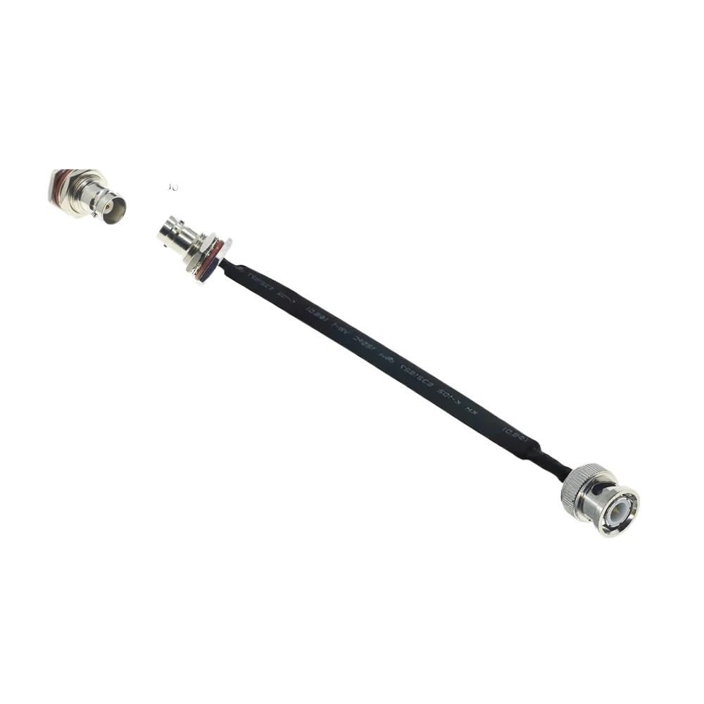 bodateng LIHUA Door/Window Pass Through Flat Coaxial Cable BNC Male Female to BNC Q9 Male 50 Coax Pigtail Extension Cord Wire(Male to Female B,40CM)