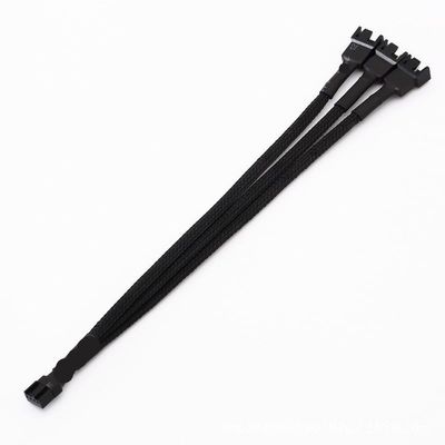 BOXUWFO HONGP 4 Pin Pwm Fan Cable 1 to 1/2/3/4 Ways Splitter Black Sleeved 27cm Extension Cable Connector PWM Extension Cables(1 to 3)