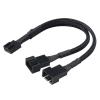 BOXUWFO HONGP 4 Pin Pwm Fan Cable 1 to 1/2/3/4 Ways Splitter Black Sleeved 27cm Extension Cable Connector PWM Extension Cables(1 to 3) view 2