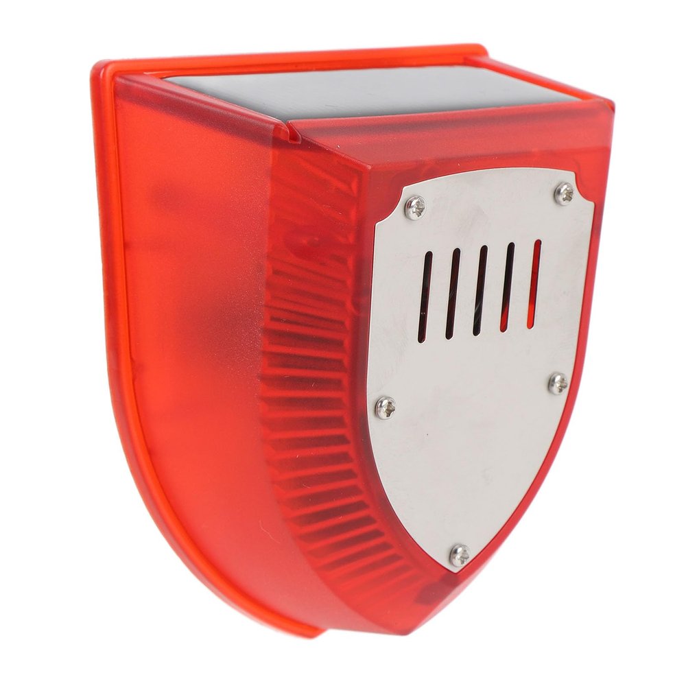 Solar Timing Sound and Light Alarm, Solar Charging with 100DB Sound, 3 Working Modes Sensor Flash Alarm, for Farm, House, Warehouse