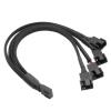 BOXUWFO HONGP PWM 4pin Fan Sleeved Extension Splitter Hub Cables,Motherboard CPU 4 Pin to 3 Way 4Pin Cooler Or 3pin Case Fan Power Spliter(1 Way) view 3