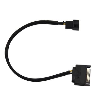 BOXUWFO HONGP SATA 15Pin to 1 2 3 4Pin Computer Cooling Fan Splitter Hub Converter Adapter PWM Temperature Power Cable(Type A)