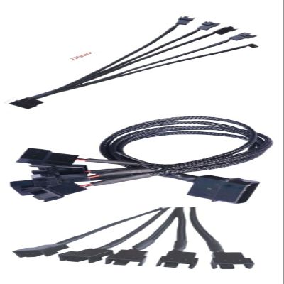 BOXUWFO HONGP 4pin IDE to 4-Port 3Pin/4Pin Cooler Cooling Fan Splitter Power Cable Environmental Connector Cables(5 x pin)
