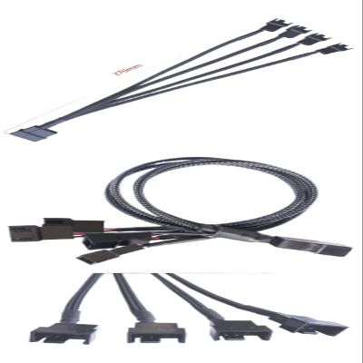 BOXUWFO HONGP 4pin IDE to 4-Port 3Pin/4Pin Cooler Cooling Fan Splitter Power Cable Environmental Connector Cables(4 x 4pin)