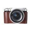 BMAOLLONGB X-M5 Case, Handmade Genuine Real Leather Half Camera Case Bag Cover for Fujifilm X-M5 XM5 Bottom Opening Version + Neck Strap (Coffee) view 2