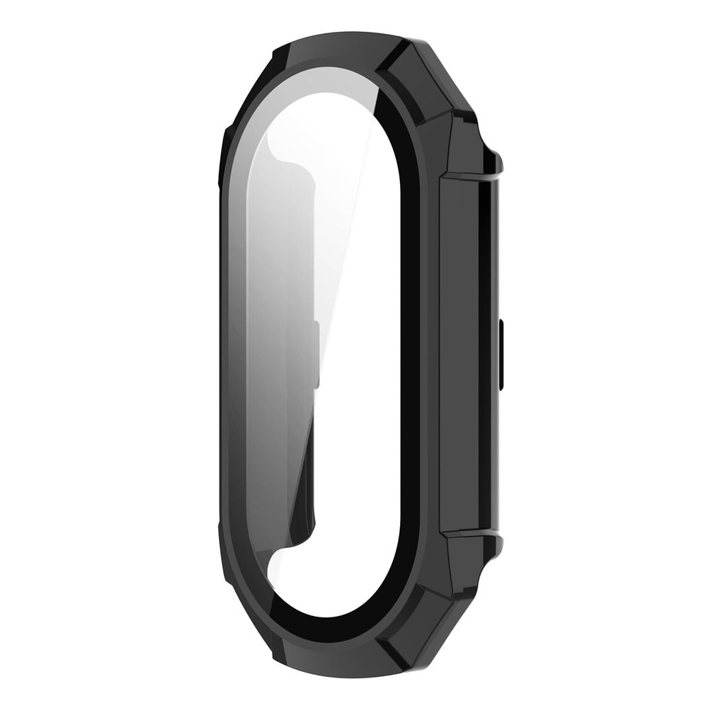 AHGDDA Case Glass for Xiaomi Mi Band 9 Anti Scratch Protective Cover All-Around PC Screen Protector Bumper for Mi Band 9 Cover Shell Watch Case(Black)