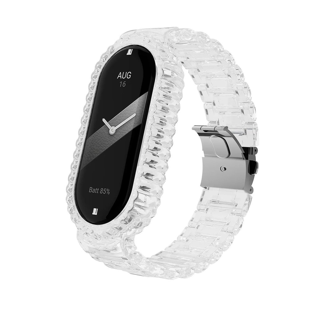 AHGDDA Transparent Plastics Strap For Xiaomi Mi Band 8 Sport PC Wristband Replacement Bracelet For MiBand 8 Smartwatch Accessories(Tran)