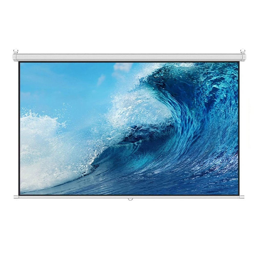 4:3/16:9 HD Manual Pull Down Projector Screen with Self-Locking Function, Adjustable Height, Foldable Screen for Home Theater, Office, Wedding(60inch 4:3)