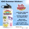 100 Pcs Summer Stickers for Kids Teens Girls Boys, Hawaiian Beach Stickers for Water Bottle Laptop, Waterproof, Cute Summer Party Favors & Decorations view 3