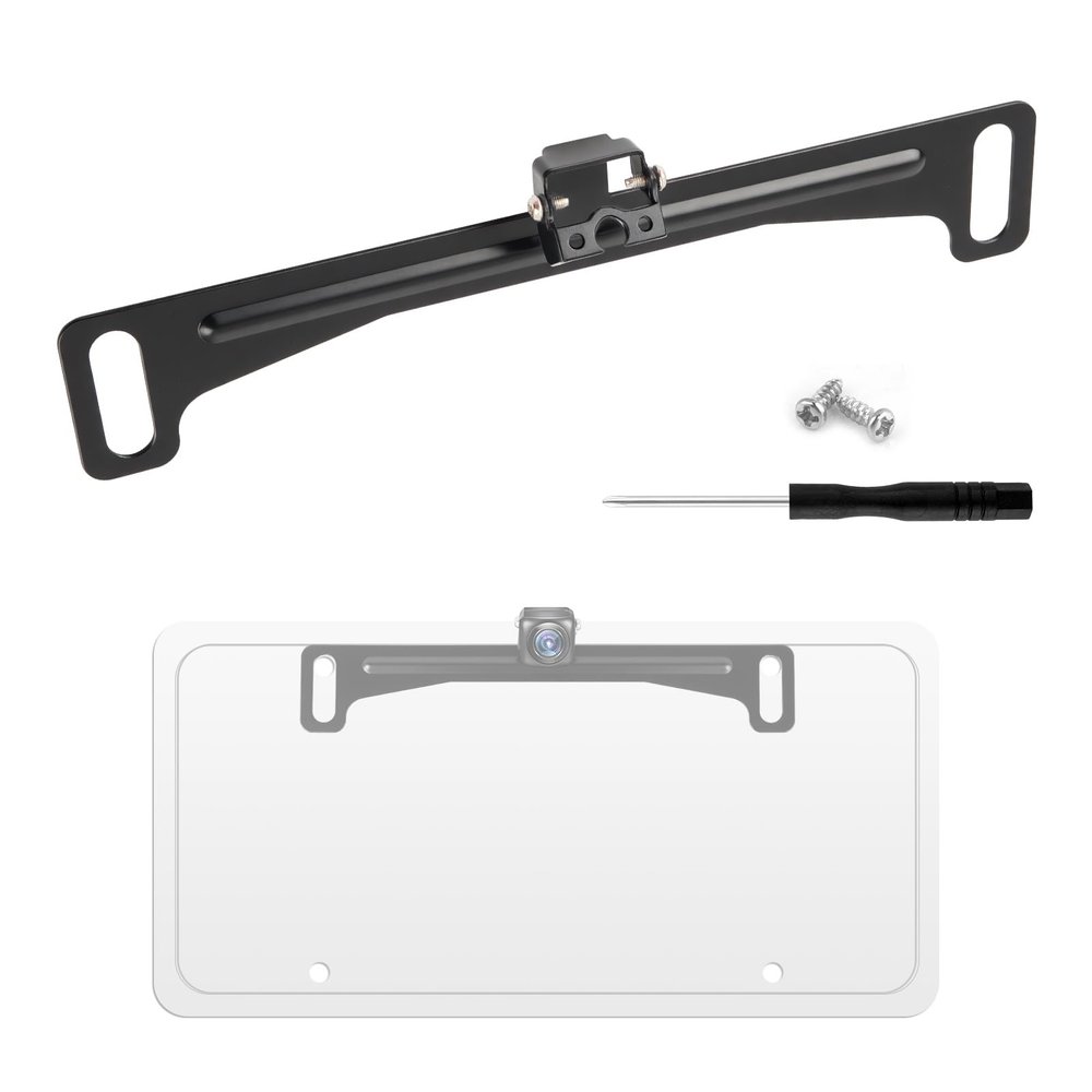 Back up Camera License Plate Mount,Backup Camera License Plate Mount Kit with Fixed Bracket & Screws & Screwdriver,Non-drilled Dash Cam Bracket for US Standard Licence Plates