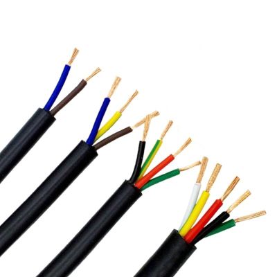 QTNLFCKVZ Multi-Conductor Cable Outdoor Landscape Wire, 26AWG to 20AWG Black Soft Conductor Electric Cable 2 Core 16 Core PVC Sheathed Copper Wire(1 Meter,0.12mm 26AWG 4 cores)