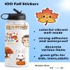 100 Pcs Fall Stickers  Maple Leaf, Pumpkin, and Thanksgiving Autumn Designs for Water Bottle, Laptop, Scrapbook, Cute Fall Party Favors & Decorations for Kids Teens Adults view 3