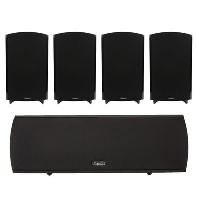 Definitive Technology (2 Pairs) ProMonitor 1000-2-Way Satellite or Bookshelf Speaker for Home Theater System Procenter 1000 Compact Center Speaker (Black) Bundle