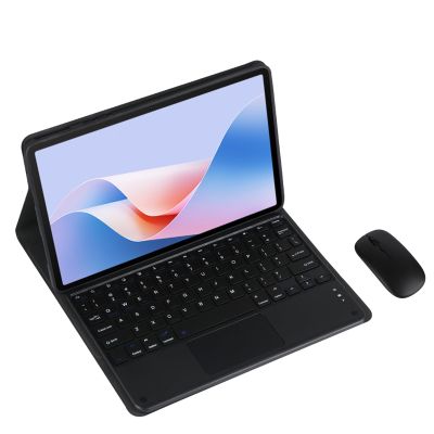 Magnetic Detachable Wireless Keyboard & Mouse Combo with Leather Cover for Honor Pad MagicPad 2 12.3-inch Tablet  Full Wrapped Protection Keyboard Case (Black,Touch Pad and Mouse)
