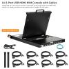 1U Rack Mount KVM Console Built-in 8 Port HDMI KVM Switch, 19" Rackmount Monitor, Keyboard and Touchpad, OSD/Hotkey/Button Switching,1280X1024@60Hz, 5:4 Aspect Ratio, Incl. KVM Cable and Ground Wire view 2