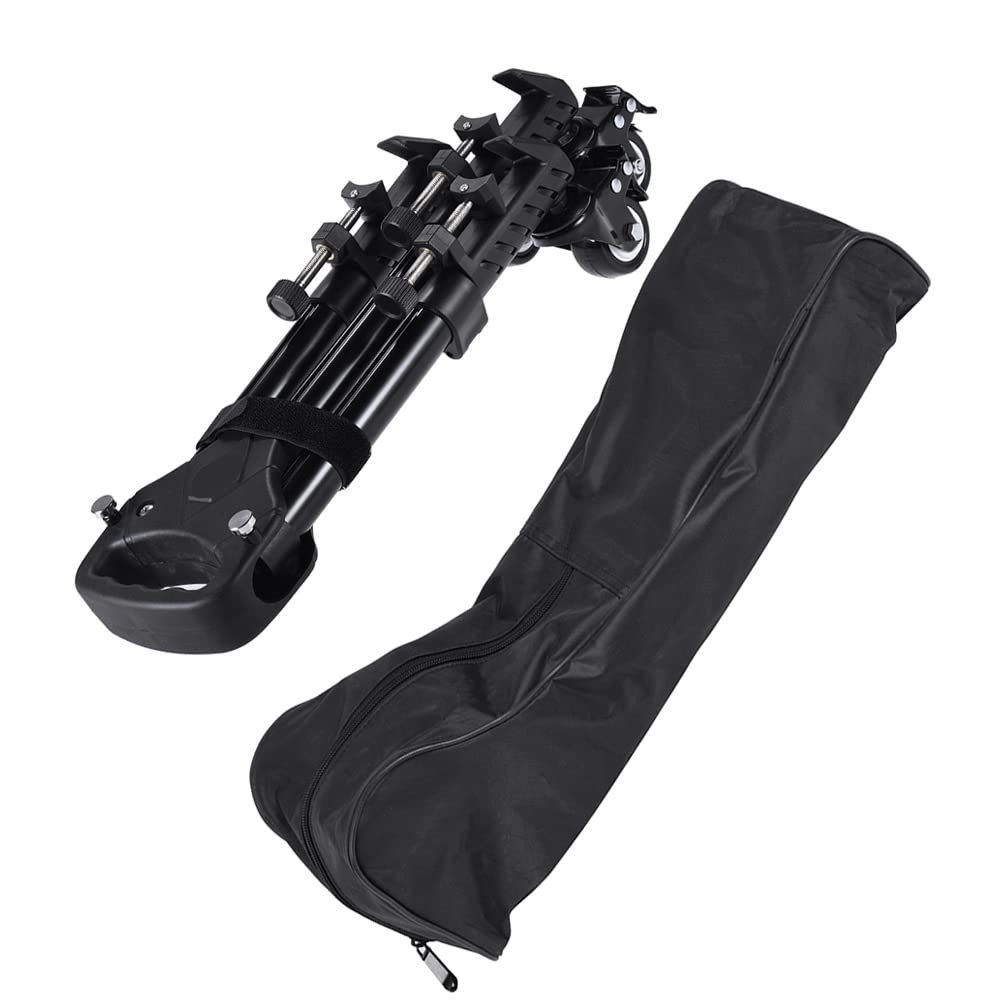 BAFOVY Camera Tripod Dolly, VX600 Pro 3 Camera Tripod Dolly with 3 Wheels Pulley System Universal Foldable Aluminum Tripod Roll 20kg Load Capacity 2741cm Height.