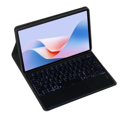 Magnetic Detachable Wireless Keyboard & Mouse Combo with Leather Cover for Honor Pad V8 Pro 12.1-inch Tablet  Full Wrapped Protection Keyboard Case (Black,Backlight Touch Pad)