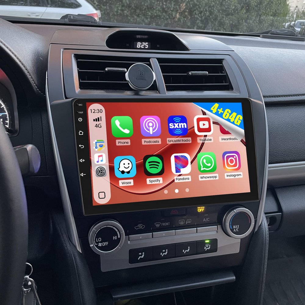 [Not FIT JBL] 4+64G Car Radio for Toyota Camry 2012 2013 2014, 10.1 inch 1280 * 720 Touch Screen Bluetooth5.0 Radio with Wireless Carplay/Android Auto/DSP/32EQ/FM/RDS/GPS Navigation/WiFi