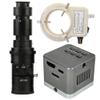 4K UHD 60FPS Industrial Microscope Camera HDMI Type-C & 500X C-Mount Lens with 56-LED Adjustable Ring Light for Phone Repair PCB Soldering - Grey view 1