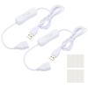 PATIKIL 1M USB Cable with ON/Off Switch, 2 Pcs USB Male to Female Extension Cord with Foam Double-Sided Tape for LED Desk Lamp LED Strip, White view 1