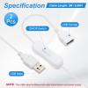 PATIKIL 1M USB Cable with ON/Off Switch, 2 Pcs USB Male to Female Extension Cord with Foam Double-Sided Tape for LED Desk Lamp LED Strip, White view 2