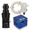 4K UHD 60FPS Industrial Microscope Camera HDMI Type-C & 200X C-Mount Lens with 56-LED Adjustable Ring Light for Phone Repair PCB Soldering - Blue view 1