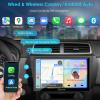 Carpuride Double Din Car Stereo with CarPlay and Android Auto Car Radio 9" HD Floating Touchscreen Car Audio Receivers with Bluetooth, EQ Subwoofer, Mirror Link, SWC, Backup Camera, AUX, AM/FM Radio view 2