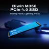 BIWIN M350 NVMe Gen4 SSD 2TB, PCIe 4.0, M.2 2280, Read Speeds Up to 6000MB/s, Internal Solid State Drive for Laptop and Desktop PC - BM350NN02TB-RGX view 3
