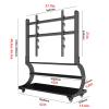 EKDJSN Mobile TV Stand, Rolling TV Cart for 50-120 Inch TVs, TV Floor Stand with Wheels, Universal TV Stand Mount with 2 Tier Shelf, TV Height Adjustable, for Livingroom, Bedroom(Black) view 2