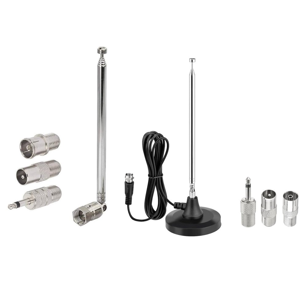 FM Telescopic Antenna Kit F Type Radio Replacement Antenna and Strong Magnetic Base Telescopic FM Radio Antenna