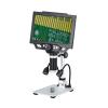 9'' HD LCD Digital Microscope 1600X Magnification, 1080P Video Microscope with Metal Stand & 8 LED Lights, 12MP HD, USB Compatible view 1
