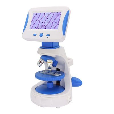 Microscope Kit Portable 2000X Biological Microscope Top Bottom LED Light 4.3 Inch Screen Illuminated Experiment Tools Microscope Lens Adapters