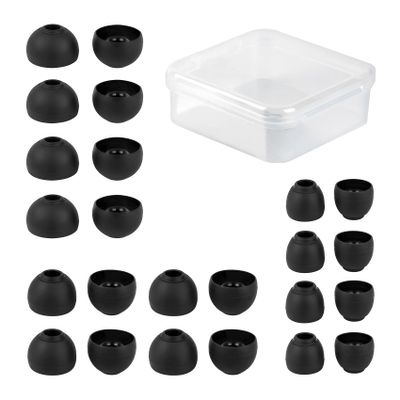 12 Pairs CCZ Silicone Replacement Earbud Ear Tips,Replacement Silicone IEM Tips, Compatible with KZ ZS10 PRO,Premium Blocking Out Ambient Noise, Secure Fit and Supreme(Black,24pcs, 3 Sizes SML)