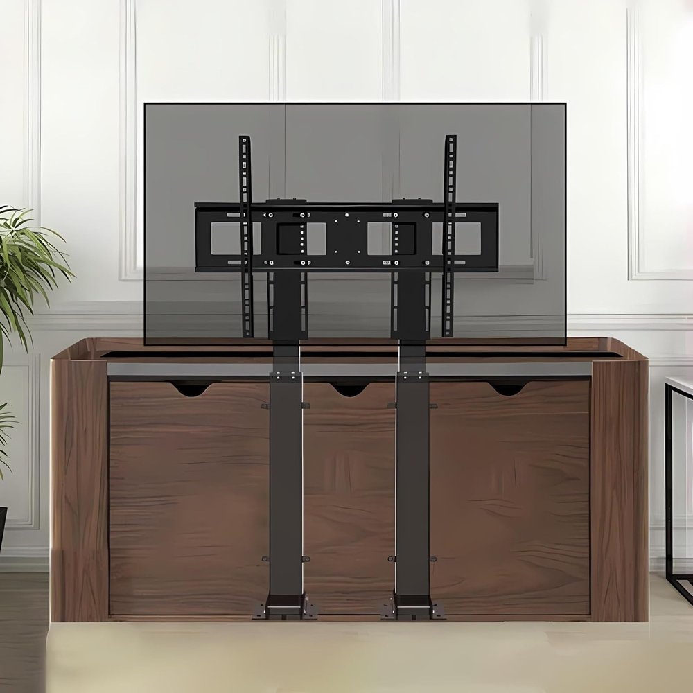 Telescopic Electric TV Lift - LCD TV Floor Stand - Electric TV Mount, Motorized TV Mount Lift With Remote Control, Dual Motor Lift Stroke 130cm/51.1inch, For 55-100/55-120inch TVs(55-120inch TV)