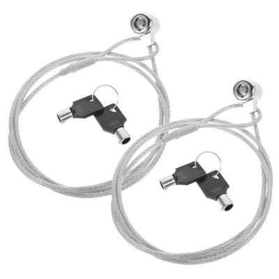DIYEAH 2sets Laptop Locking Cable Keyed -Theft Security Cable Lock for Notebooks Monitors and Tablets Wire Easy Installation and Lightweight Design