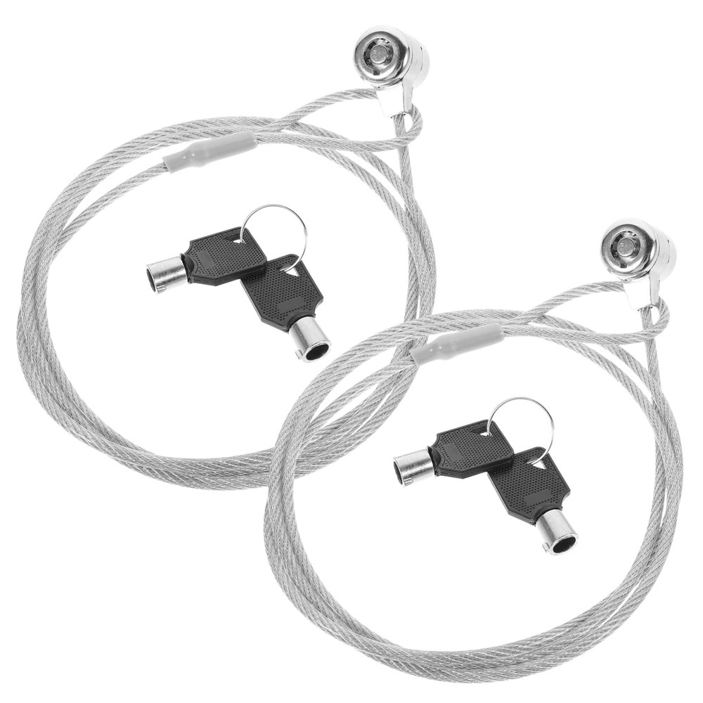 Angoily 2sets Laptop Lock Portable Keyed -Theft Security Cable Lock Rotatable Design -Theft Cable Fit for Laptops Desktops and