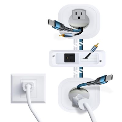 in Wall Cable Management Kit for Mounted TV & Soundbar - Cord Hider For Wall Mount TV - Powers Media Devices & Hides All Cables - Include Circle Saw & Drywall Saw, TV Cable Hider Wall Kit Easy Install