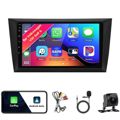 Car Radio Stereo for Volkswagen VW Golf 6 2008-2016, Android 13, 9" IPS Touch Screen Upgrade Dash Kit with CarPlay & Android Auto, GPS Navigation DSP SWC 5G WiFi Camera 4CORE 2+64GB