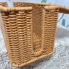 cdar Rattan Cable Management Box Handwoven Cord Organizer Basket with 2 Slots Power Cords Hidden Box Khaki view 4