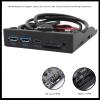 USB3.2 GEN1 Type C Floppy Drive Front Panel, 6 Ports with 2 USB3.0, USB C, HD Audio, SD/TF Reader, 19Pin Front Panel Adapter for WinXP/7/8/10/11/2003, OS X, Linux view 3