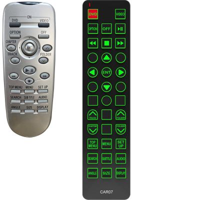 Replacement Remote Control for Toyota Sienna 2007, 2008, 2009, 2010, Rear Entertainment DVD System, with Backlit, Oversized Buttons