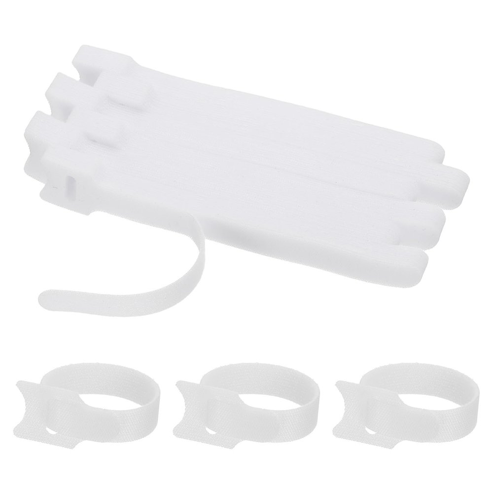 PATIKIL 6 Inch Reusable Cable Ties, 60 Pcs Cable Management Ties Adjustable Hook and Loop Fastening Cord Organizer for Home Office Laptops Data Cables, White